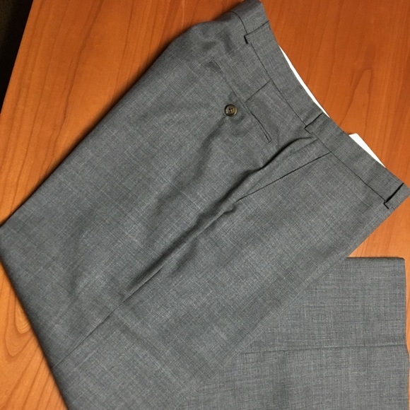 Polo Ralph Lauren, New, Men Gray Pants,Flat Front, 100% wool - Picture 1 of 5